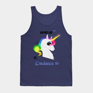 Unique is badass - Unicorn - Blue Tank Top